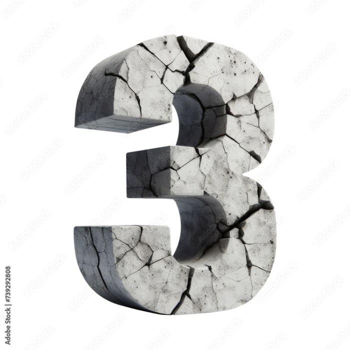 Number 3. Cracked apocalyptic number. 3D concrete old cracked numeral ... 3 legal issues online retailers must aware