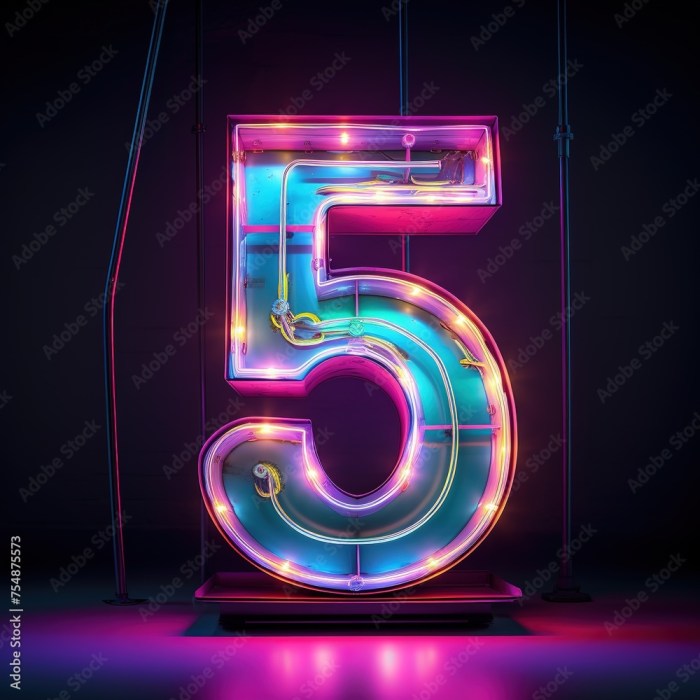 Number 5 five. Futuristic neon font, digital glowing symbol, logo on ... 5 ways social media helps relationships more than it hurts