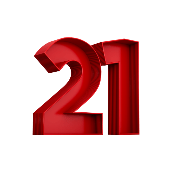 3d illustration of red number 21 or Twenty One inner shadow 22722306 PNG 21 best tips making long distance relationship work