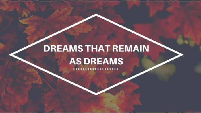 Why sometimes its better not turn dreams into reality
