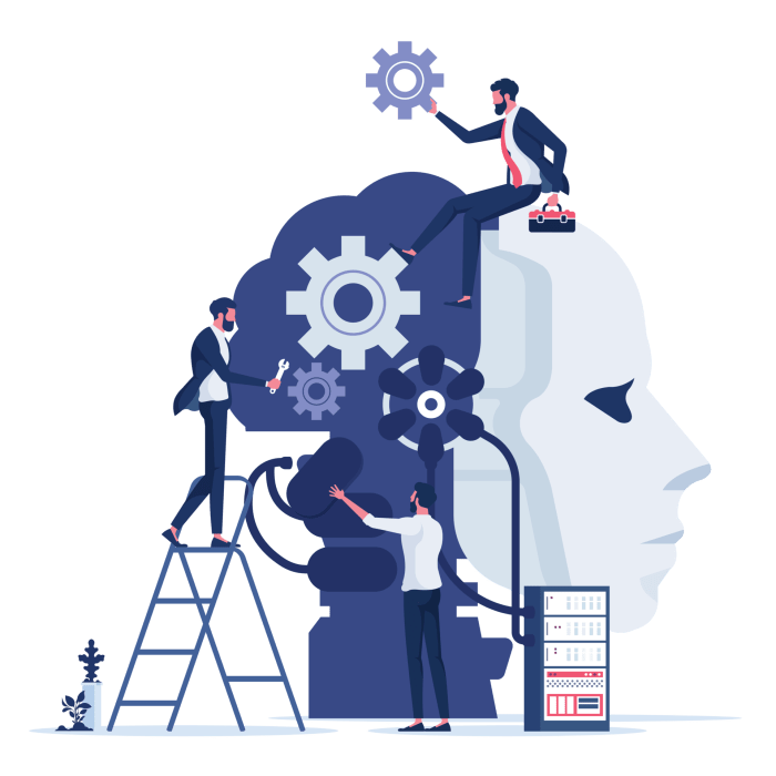 Business team creating artificial intelligence-Machine learning and ... How learning different things can aid exponential growth in your expertise