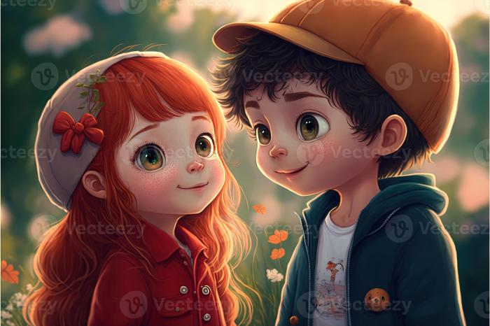 cute girl with a cute boy cartoon romance love image 22311623 Stock ... This cute bike can play music its wheels