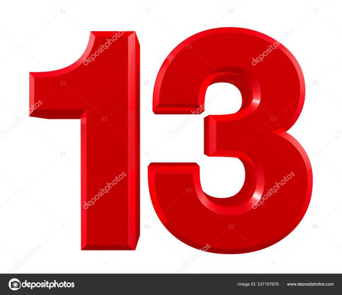 Red numbers 13 on white background illustration 3D rendering Stock ... 13 signs youre pretty quick learner