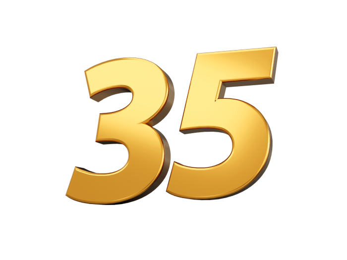 Gold number 35 Thirty five shiny 3d number 35 made of gold 3d ... 35 reasons why sisters are the best friends