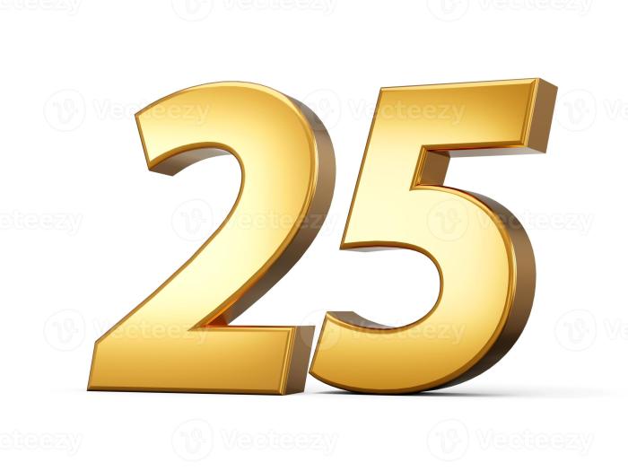 Dorado metálico número 25 veinte cinco, blanco antecedentes 3d ... 25 things let before your next birthday