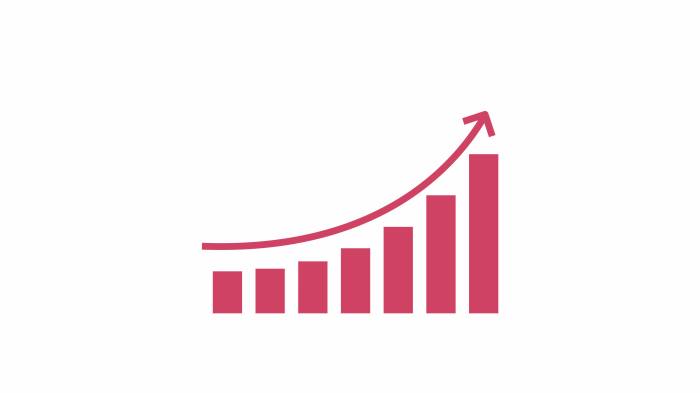 Infographic growth 2D object animation. Increase sales in business flat ... Triple your speed for reading and processing technical documents