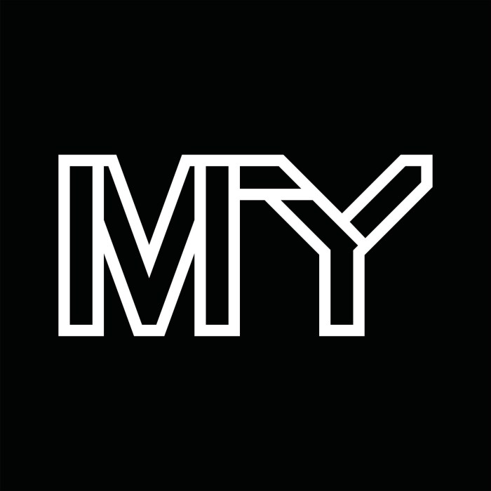 My monogram logo with abstract line Royalty Free Vector My life is a mess