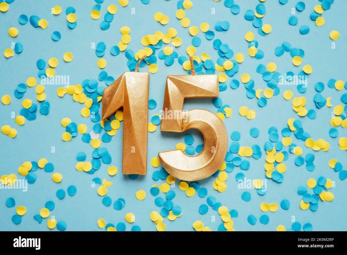 Number 15 fifteen golden celebration birthday candle on yellow and blue ... 15 simple ways supercharge your brain