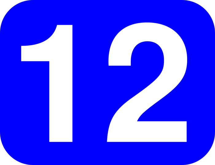 Number 12 PNGs for Free Download