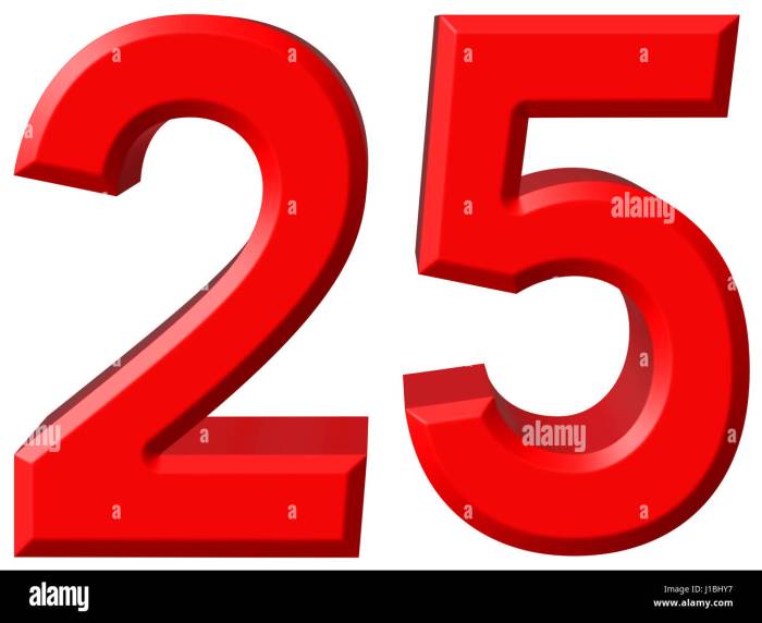 Numeral 25, twenty five, isolated on white background, 3d render Stock ... 25 amazing places eastern europe you have visit