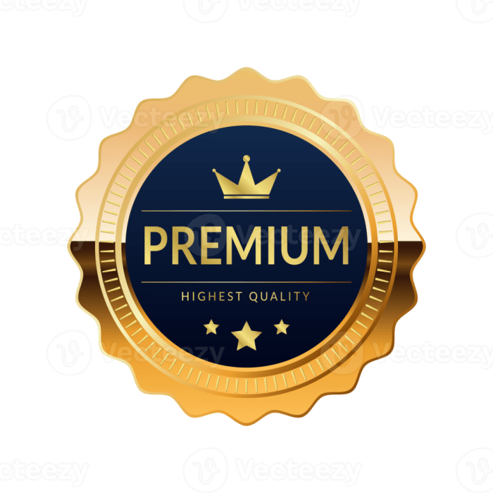 Premium Quality badge With Blue and Gold color 13195635 PNG Premium why quitters can become winners too